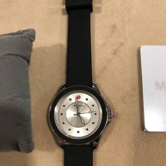 Michele watch with silicone black band - Picture 4 of 7